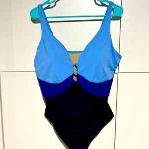 NWT Womens Swimsuits for All Blue One Piece Swimsuit 18 New With Tags Large